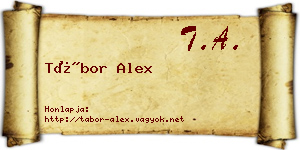 Tábor Alex névjegykártya