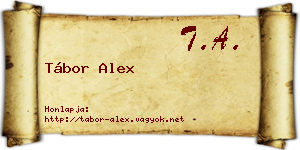 Tábor Alex névjegykártya